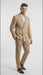 Vitali Brand Men’s Beige Double Breasted Suit – Classic Wedding, Prom & Party Wear Formal Outfit Khaki Camel Color