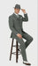Men’s 1920s Gray Zoot Suit  – 4 Buttons  Gangster Wide Lapel Long Jacket 3-Piece Suit in Grey Color Classic Fit Pleated Pants