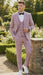 Men’s Dusty Rose Pink Pinstripe Three Piece Suit with Vest | Wedding and Party Formal Wear Prom or Church Suit