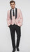 Men’s Blush Pink Tuxedo Suit Set with Black Shawl Lapel – 3 Piece Formal Wedding and Party Prom Vest + Black Pants