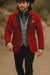 Men's Red  One Button Suit