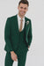 Men'S Emerald Green - Hunter Green Cuff Link Skinny Fit Suit
