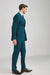 Umberto Bonelli Men's Two Buttons Dark Teal 2-piece suits Flat Front Pants
