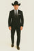 Men'S One Button Slim Fit Solid Black Side Vents Tuxedo Suit With Shawl Lapel