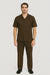 Casual Two Piece Mens Walking Outfit For Sale Pant Sets Suits Casual Two Piece Sets Mens Chest Pocket Solid Brown Mens Linen Suit - Short Set Short Sleeve Shirt + Pants