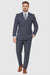 Men's Dark Navy Blue Double Breasted Suit Slim Fit Bold Stripe Peak Lapel Suit