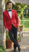 Men’s Red Paisley Velvet Blazer - Christmas new year Sport Coat Jacket - Prom 2026 Collection