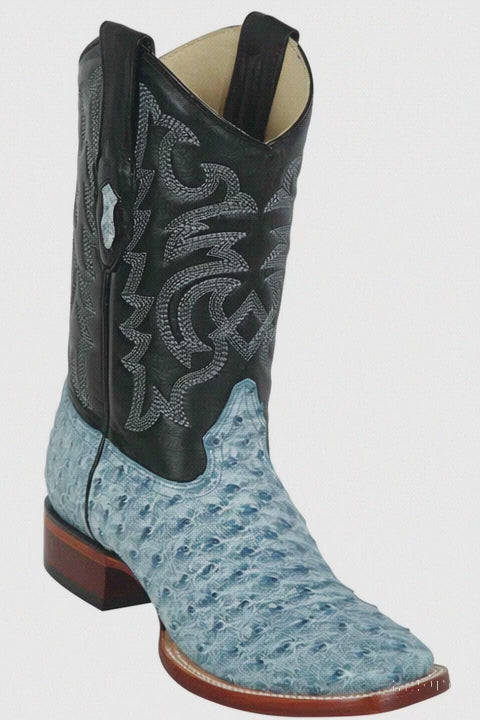 Mens Blue Ostrich Boots