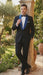 Men’s Black Tuxedo with Royal Blue Shawl Lapel | Modern Formal Dinner Jacket Suit + Pants for Weddings, Proms
