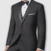 (36R, 46L) Regular Fit Black 2 Piece Tuxedo With Satin Lapel
