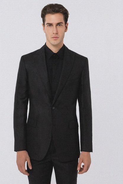 Men's Black Flap Front Pockets One Button  Designer Fashion Dress Casual Blazer On Sale Blazer