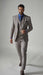 Blue Modern Fit Windowpane Peak Lapel 3 Piece Suit