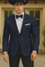 Western Suit - Trajes Para Hombres - Cowboy Formal Attire - Trajes De Novio - Peak Lapel Single Breasted Blue Suit