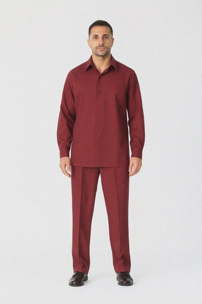 Men's Plain Long Sleeve Casual Walking Suit
