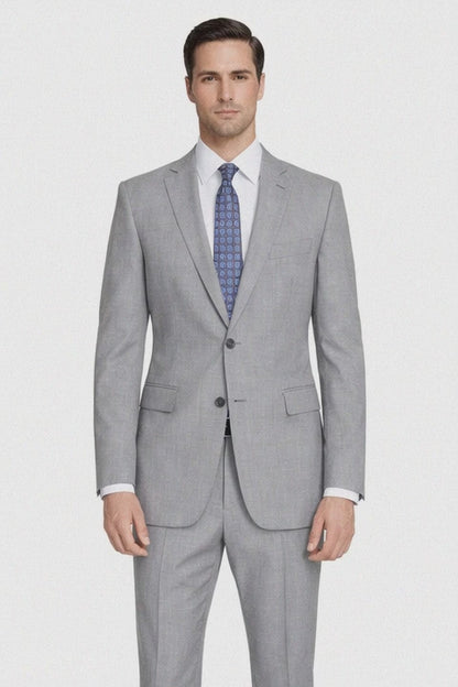 Tiglio Lt. Gray Two-button Wool Suit in Modern or Slim-Fit
