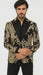 Mens Paisley Blazer - Rose Gold - Black and Gold Prom Tuxedo Dinner Jacket