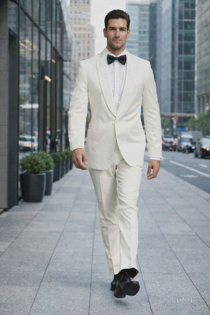 $500 Reg price Gorgio  White or Ivory Jacket with Shawl Lapel 1 button on sale online deal Fashion Tuxedo For Men
