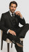 Men's 3 Piece Black On Black Shadow Stripe Tone on Tone Stripe ~ Pinstripe  Pattern  Italian Design Suit