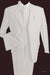 Men's 2 or 3 buttons 3 Piece Snow White Three Piece Vested Suit  Pleated Pants Side Vent
