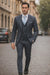 Suits With Baggy Pleated Pants - Wide Leg Pants 100% Wool - Classic Fit in Navy by Rossiman