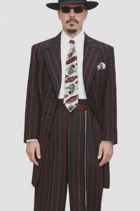 Black and Red Pinstripe Zoot Suit