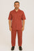 Men's 2 Piece Red Linen Short Sleeve Casual Two Piece Mens Walking Outfit For Sale Pant Sets Casual Big Size Suit