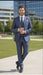 Men’s Navy Blue Shiny Finish 3-Piece Suit Set – Premium Tailored Fit Formal Wedding and Party Sateen Slim Fitted Suit