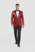 Shiny Sharkskin Metallic Scarlet Red Sequin Formal Sport coat Jacket