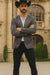 Men's Slim Fit Western Blazer Sport Coats Charcoal Sacos Vaqueros Para Hombre