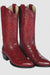 Los Altos Men's Burgundy Genuine Eel Skin J-Toe Boots