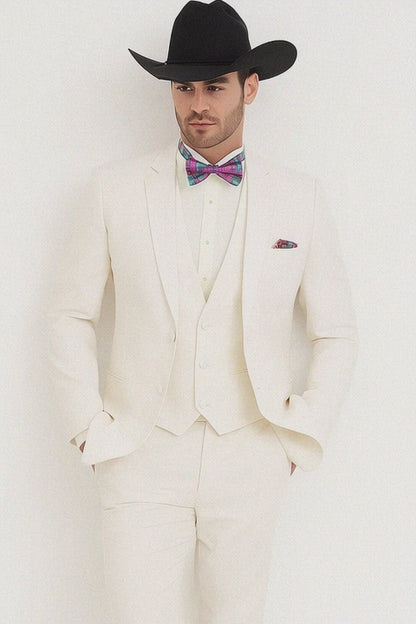 Western Suit - Trajes Para Hombres - Cowboy Formal Attire - Trajes De Novio - Ivory