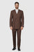 Men's Classic Fit Double Breasted Pinstripe 6 Button Peak Lapel Brown Suit