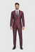 Men'S Slim Fit Shiny Burgundy ~ Maroon Suit ~ Wine Color Sharkskin Cheap Business Suits Clearance Sale