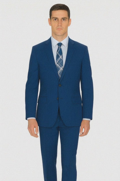 Men'S Big And Tall Sizes Teal Cobalt Blue Indigo ~ Bright Blue Suit