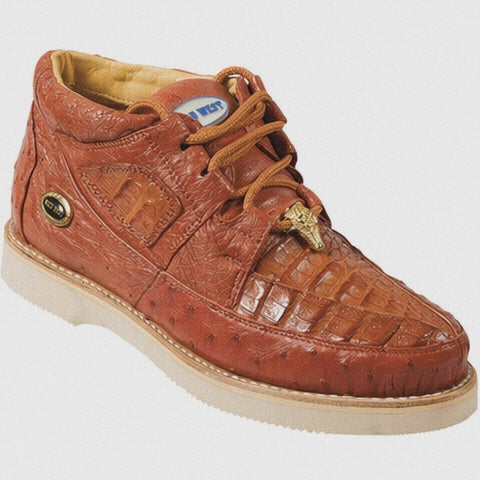 Men's Wild West Boots Caiman and Ostrich Skin Shoe 