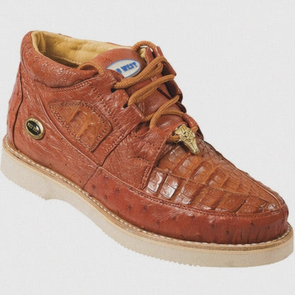 Men's Wild West Boots Caiman and Ostrich Skin Shoe 