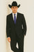 Authentic Braveman Men's Two Buttons Regular Fit Black Solid Suit With Flat Front Pants