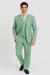 Tiglio Rosso Suit  - Classic Fit Athletic Cut 100% Wool Super 150s Italian Fabric Peak Lapel in Color Mint Green