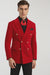 Mens Slim Fit Double Breasted With Brass Buttons - Red Sportcoat