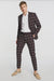 Black Plaid Suit - Black and Bold White Windowpane Suit - 2 Button Suit