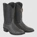 Los Altos Gray Genuine Ostrich Round Toe Boots