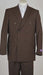 Men's Classic Fit Peak Lapel Double Breasted Brown 6 Button Suit
