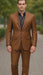 Men's Designer 2-Button With Sheen Rust ~ Peach Sharkskin Suit