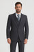 Signature Platinum Stays Cool Discounted Sale Men'S 3 Piece Grey Pinstripe Italian Design Three Piece Suit
