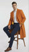 Men’s Orange - Rust Wool Blend Long Overcoat – Topcoat Carcoat Topcoat