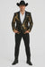 Gold Shiny Black Peak Lapels paisley look Fashion Tuxedo sport coat jacket