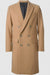 Men's Dress Coat 44 Inch Long Length Camel ~ Khaki ~ Beige ~ Tan Double Breasted Wool Blend Overcoat