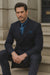 Navy Blue Wool Overcoat – Double Breasted Winter Topcoat for Men