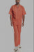 Mens Linen Walking Suit - Solid Coral Summer Outfit - Mens Linen Suit