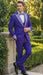 Men’s Purple and white sivler lapel  Embellished Tuxedo Suit –  Formal Wedding, Prom, and Gala Outfit Mardi Gras